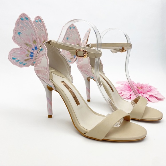 Sophia Webster Shoes - Sophia Webster Chiara Butterfly Embroidered Leather Pastel Bridal Stiletto Heels
